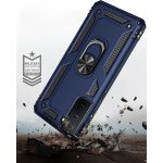 Wholesale Tech Armor Ring Stand Grip Case with Metal Plate for Samsung Galaxy S21 5G (Navy Blue)
